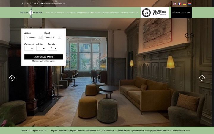 Screenshot of hotelducongres.be