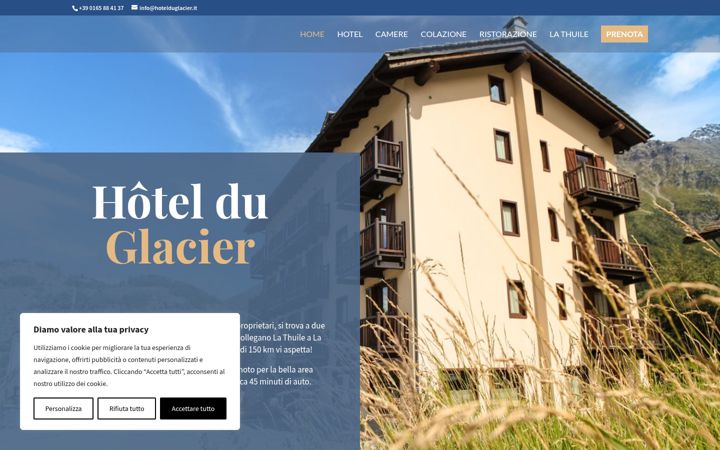 Screenshot of hotelduglacier.it