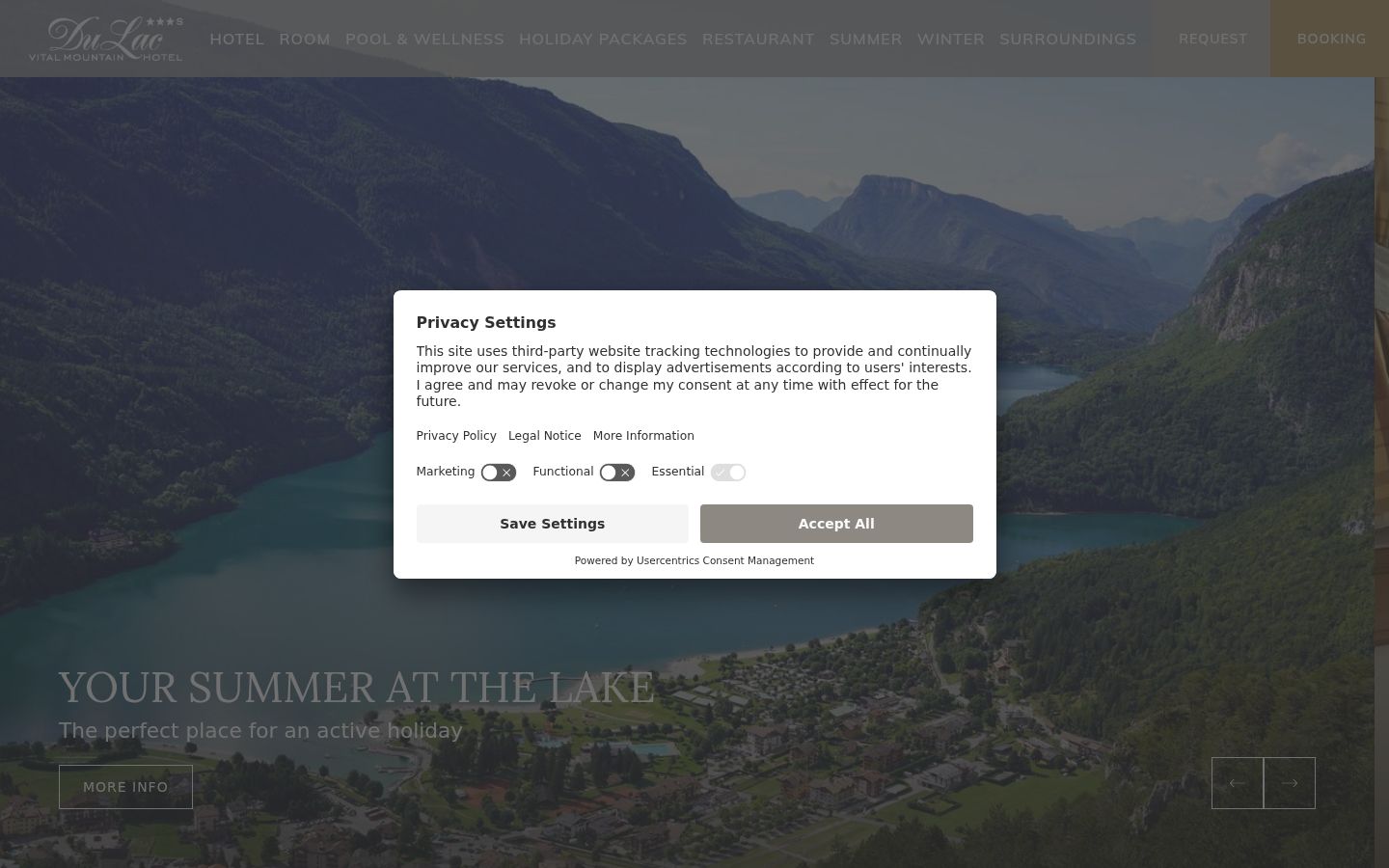 Screenshot of the consent banner shown before any interaction