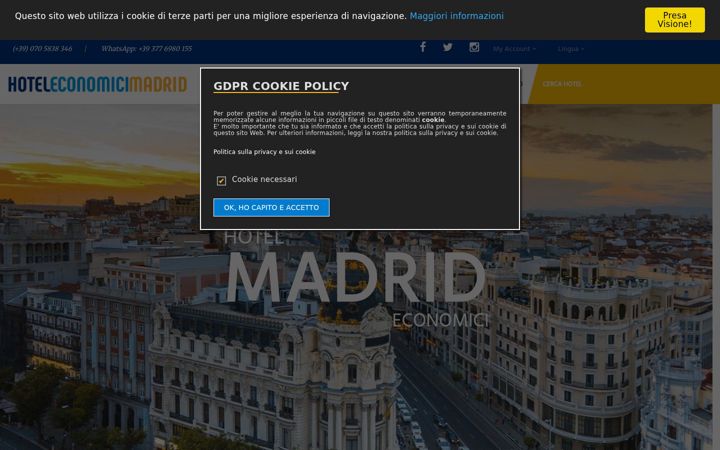 Screenshot of hoteleconomicimadrid.it