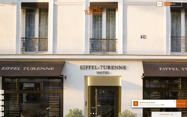 Screenshot of hoteleiffelturenne.com