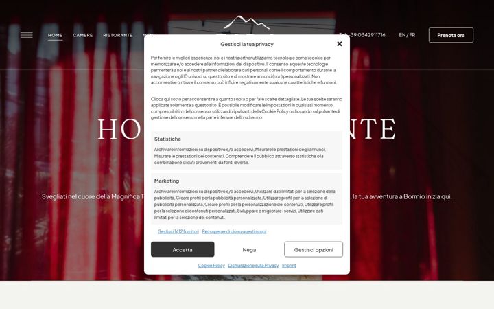 Screenshot of hoteleirabormio.it