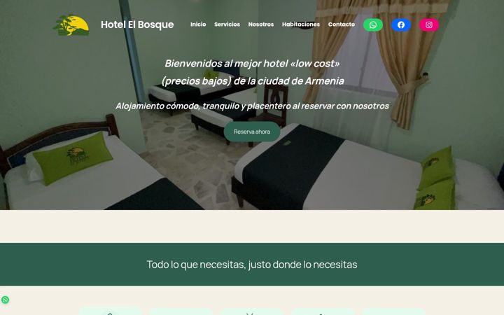 Screenshot of hotelelbosquearmenia.com