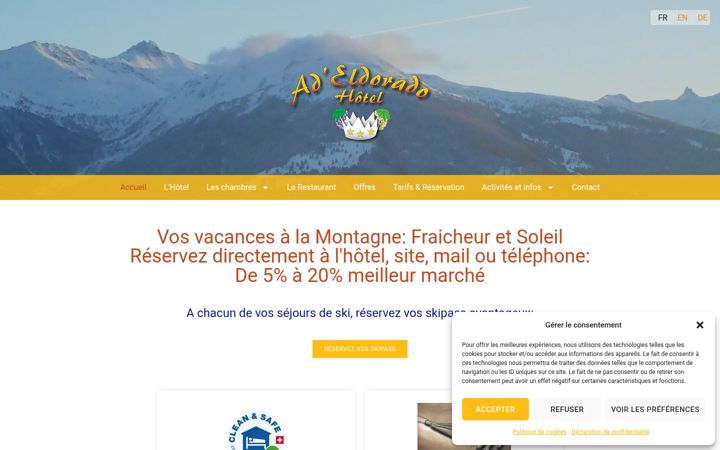 Screenshot of hoteleldorado.ch