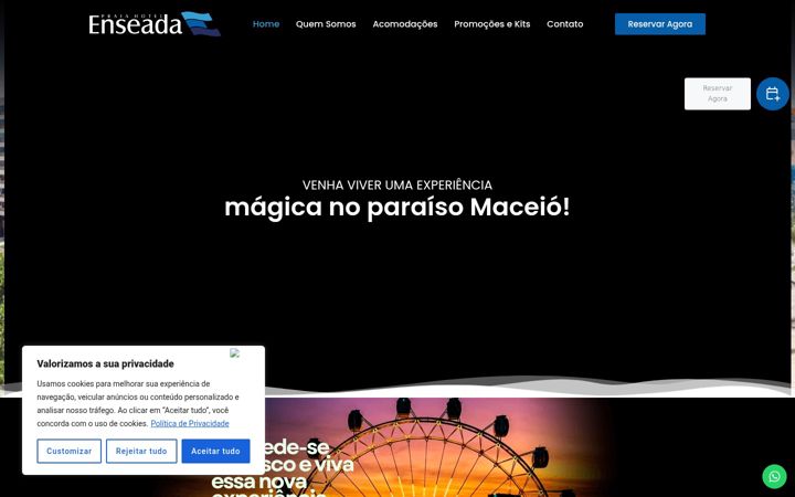 Screenshot of hotelenseada.com.br