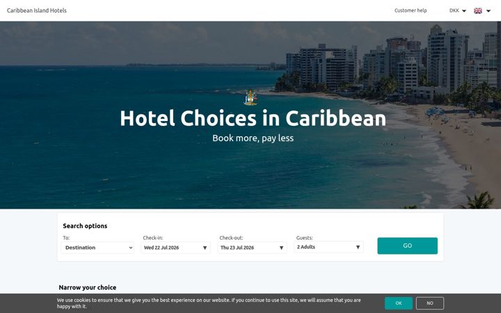 Posnetek zaslona hoteles-en-islas-del-caribe.com