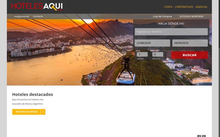 Screenshot of hotelesaqui.com