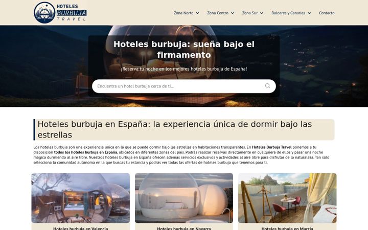 Screenshot of hotelesburbujatravel.com