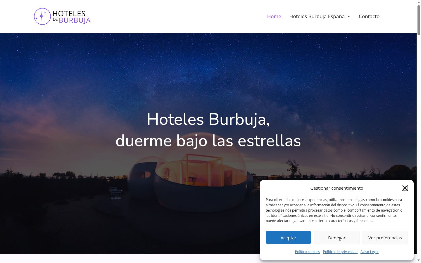 Screenshot del banner di consenso mostrato prima di qualsiasi interazione