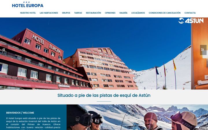 Screenshot of hoteleuropa-astun.com