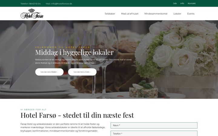 Screenshot of hotelfarsoe.dk