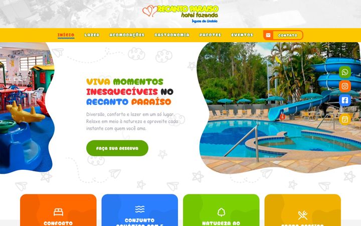 Screenshot of hotelfazendarecantoparaiso.com.br