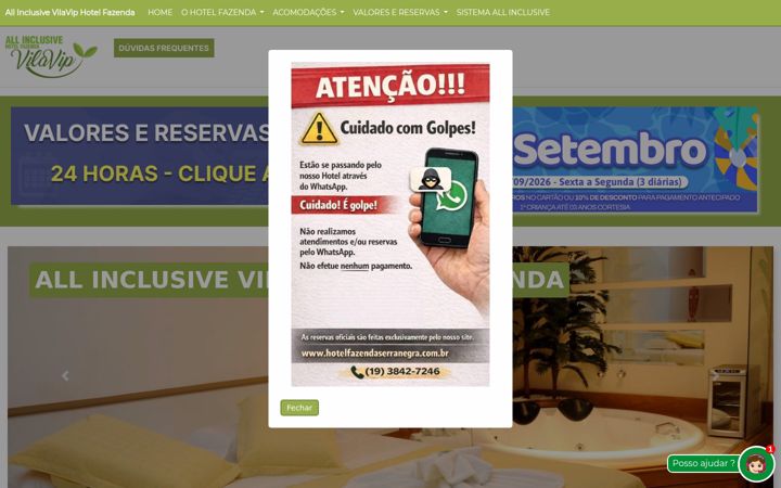 Screenshot of hotelfazendaserranegra.com.br