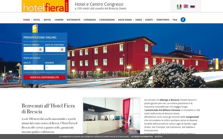 Screenshot of hotelfieradibrescia.it