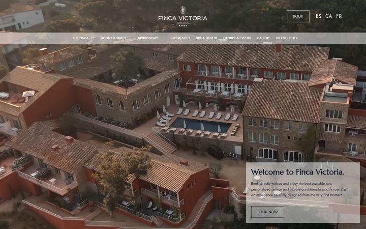 Screenshot of hotelfincavictoria.com