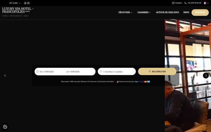 Screenshot of hotelfrancofoliesspa.be