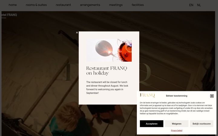 Screenshot of hotelfranq.com