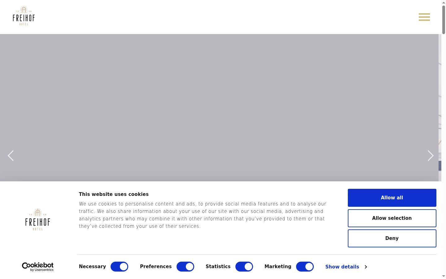Screenshot del banner di consenso mostrato prima di qualsiasi interazione