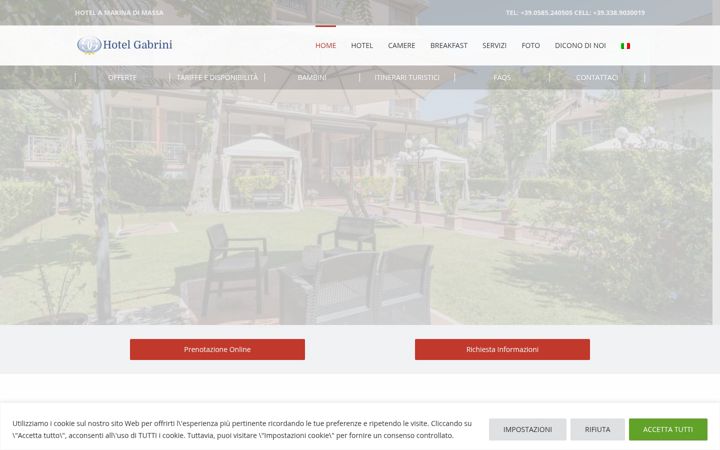 Screenshot of hotelgabrini.it