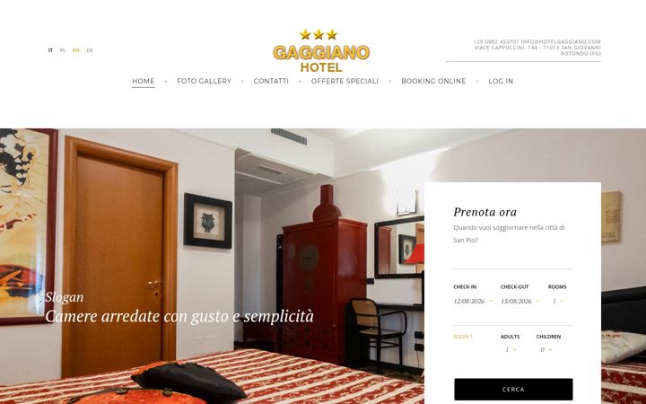 Screenshot of hotelgaggiano.it