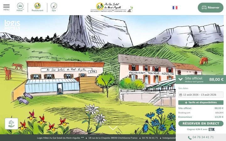 Screenshot of hotelgaisoleil.com
