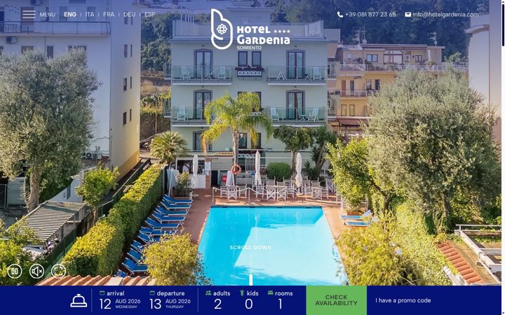 Screenshot of hotelgardenia.com