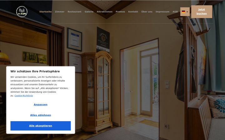 Screenshot of hotelgasthofwaldeck.eu