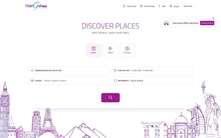 Screenshot of hotelgate.com