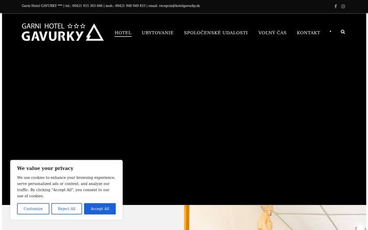 Screenshot of hotelgavurky.sk