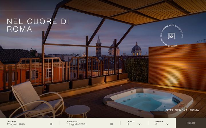 Screenshot of hotelgenovaroma.com