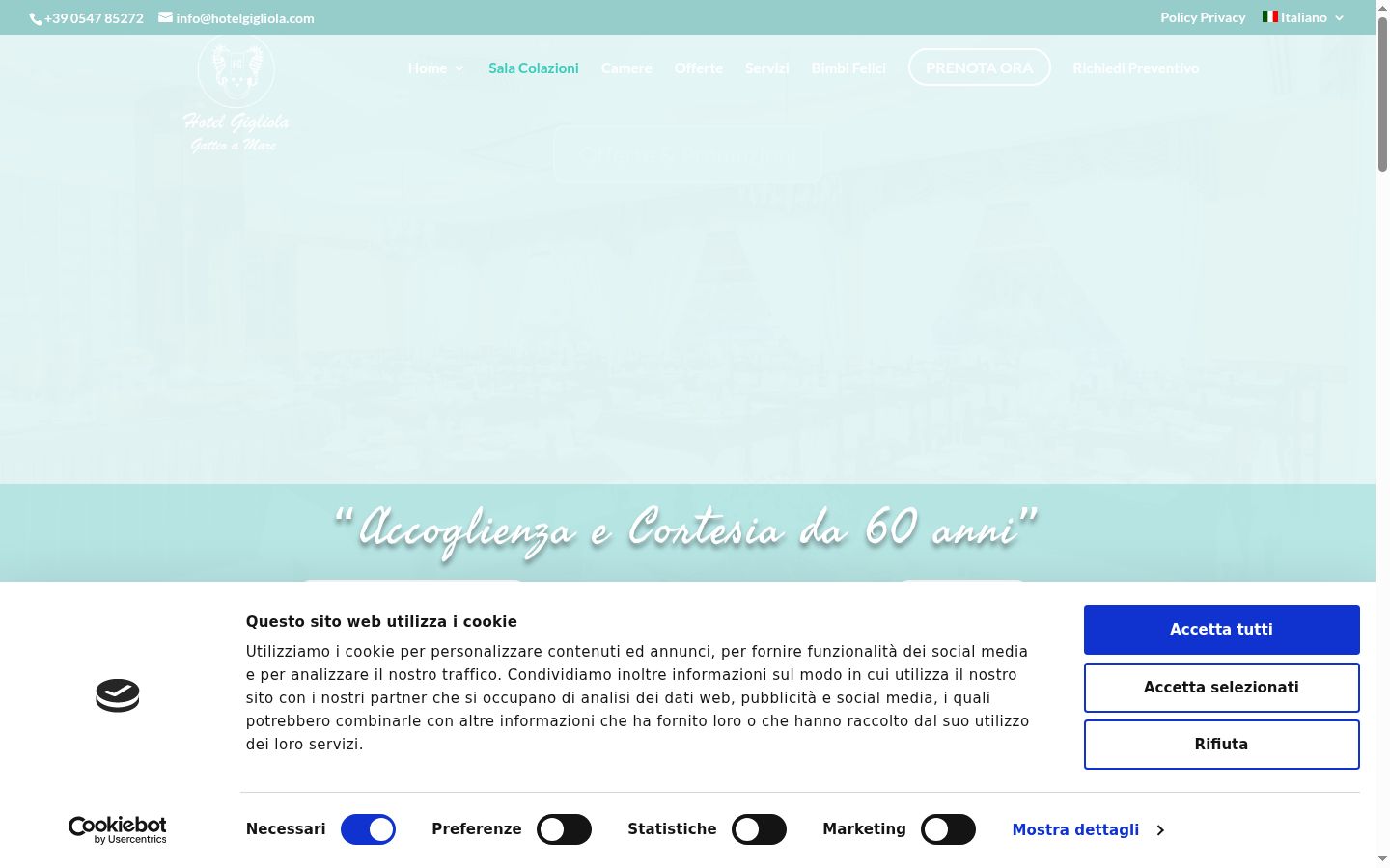 Captura de pantalla del banner de consentimiento mostrado antes de cualquier interacción
