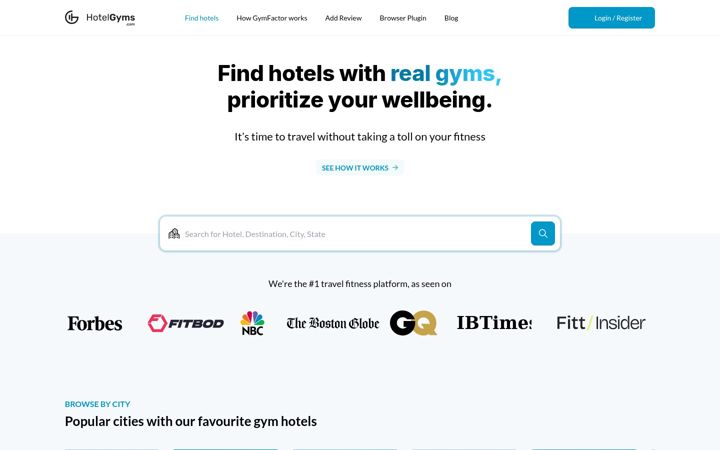 Screenshot of hotelgyms.com