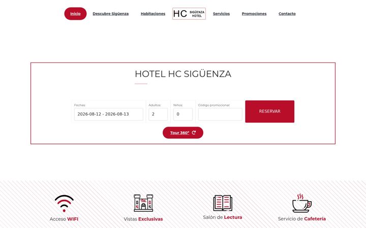 Screenshot of hotelhcsiguenza.com