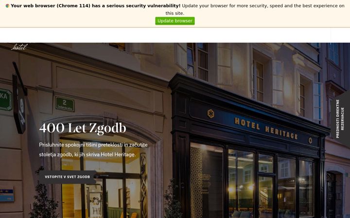 Screenshot von hotelheritage.si