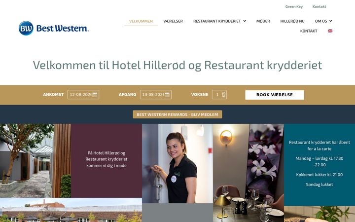 Screenshot of hotelhillerod.dk