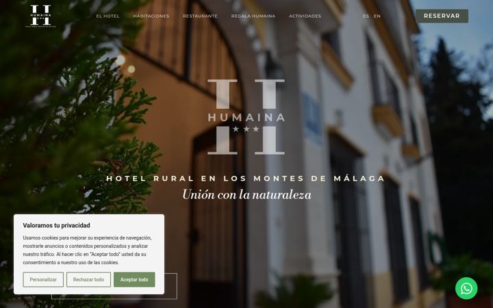 Screenshot of hotelhumainamalaga.com