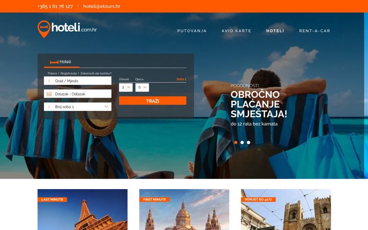 Screenshot of hoteli.com.hr