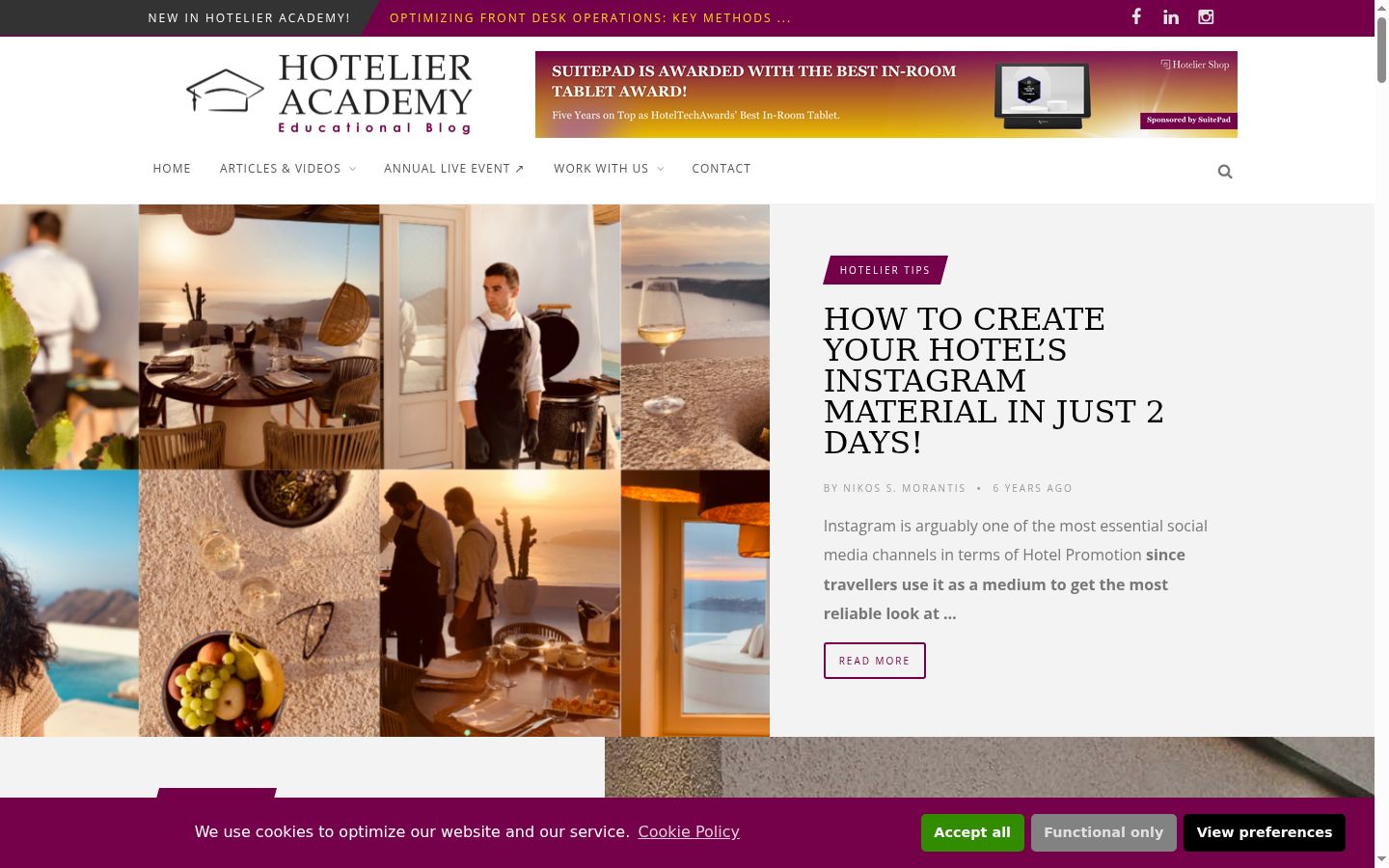 Screenshot of the consent banner shown before any interaction