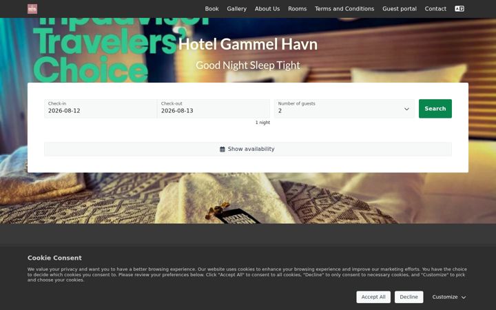Screenshot of hotelifredericia.dk