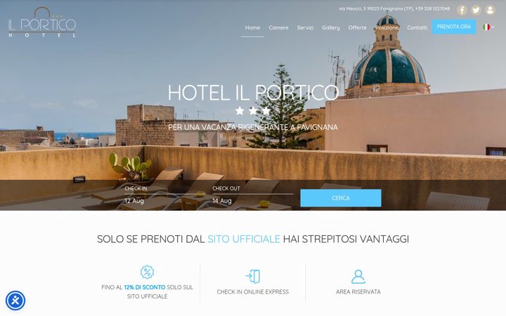 Screenshot of hotelilportico.it