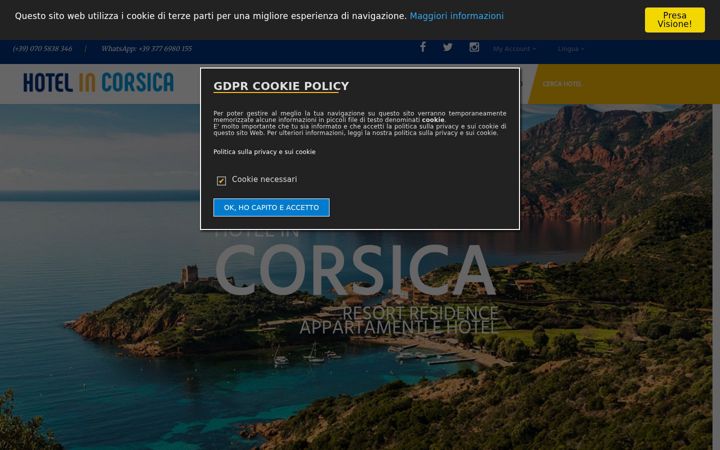 Screenshot of hotelincorsica.it