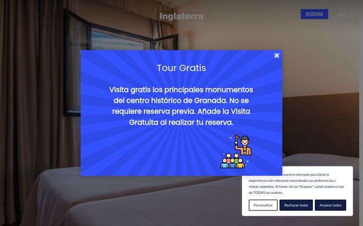 Screenshot of hotelinglaterragranada.com