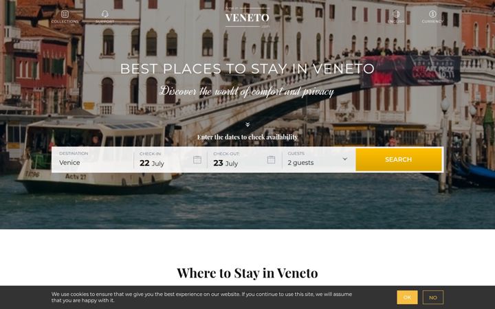 Screenshot of hotelinveneto.com