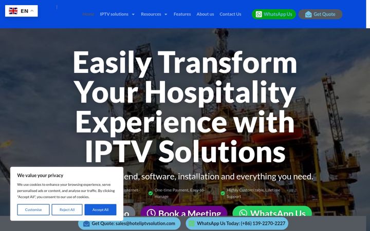 Screenshot of hoteliptvsolution.com