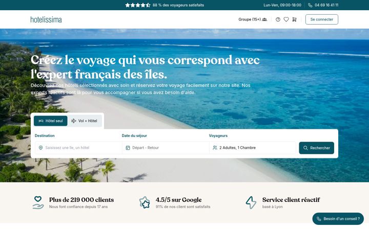 Screenshot of hotelissima.fr