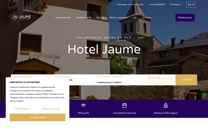 Screenshot of hoteljaume.com