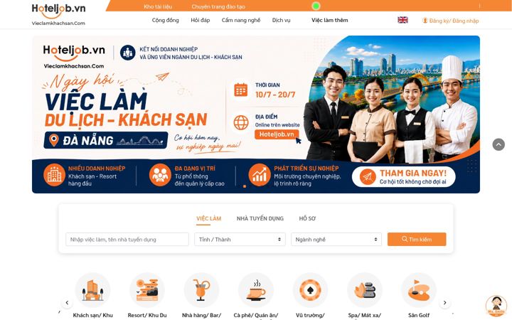 Screenshot of hoteljob.vn