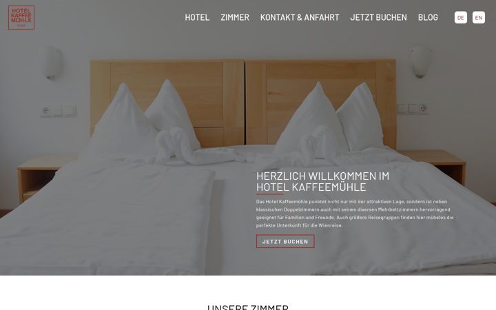 Screenshot of hotelkaffeemuehle.at