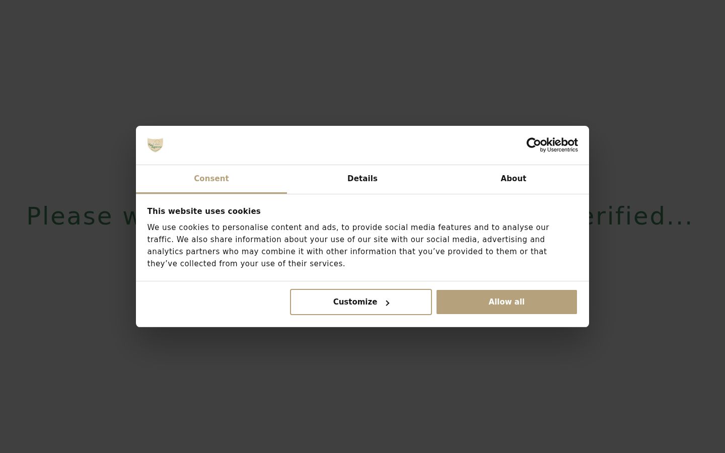 Captura de ecrã do banner de consentimento apresentado antes de qualquer interação