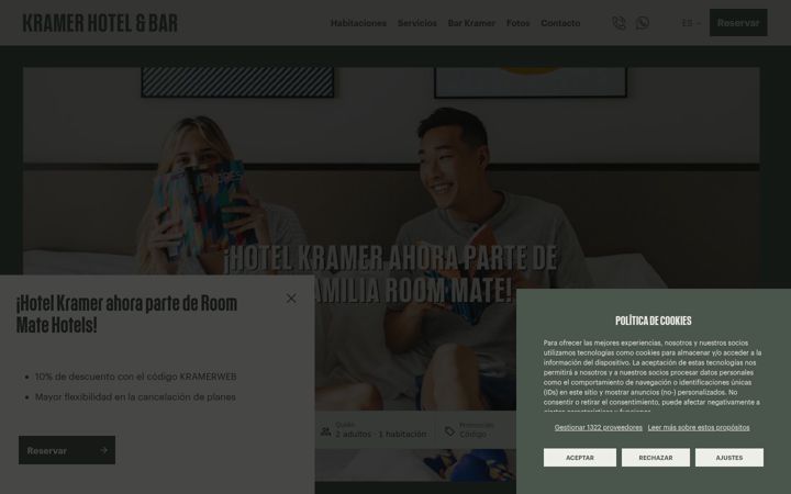 Screenshot of hotelkramervalencia.com